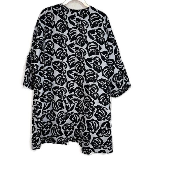 Emerson Rose Jacket Topper Size XL Black White Floral Jacquard - Picture 7 of 7